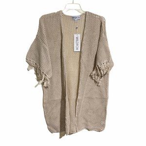 Wildfox Kelso Fringe Sleeve Crochet Long Cardigan